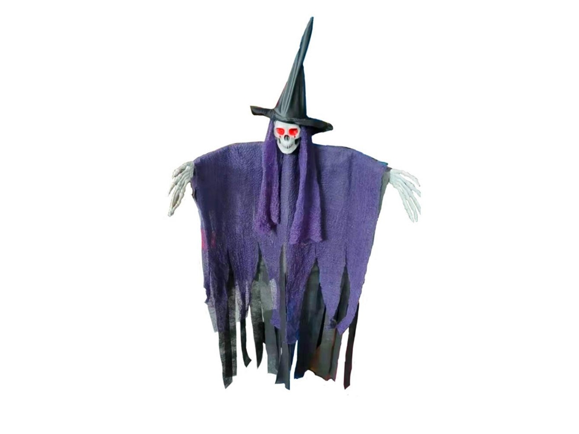 Walshlxq luz Led de Fantasma Colgante Ao Ar Livre 3.4ft com Braços, Funciona com Pilhas Aa, Decoração de Halloween