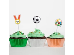 Festa De Futebol: Decorações Vibrantes Para Cupcakes Com Bolas Futebol, Palitos Decorativos Dupla Face Bolas, Perfeitos Festas Tema Esportes
