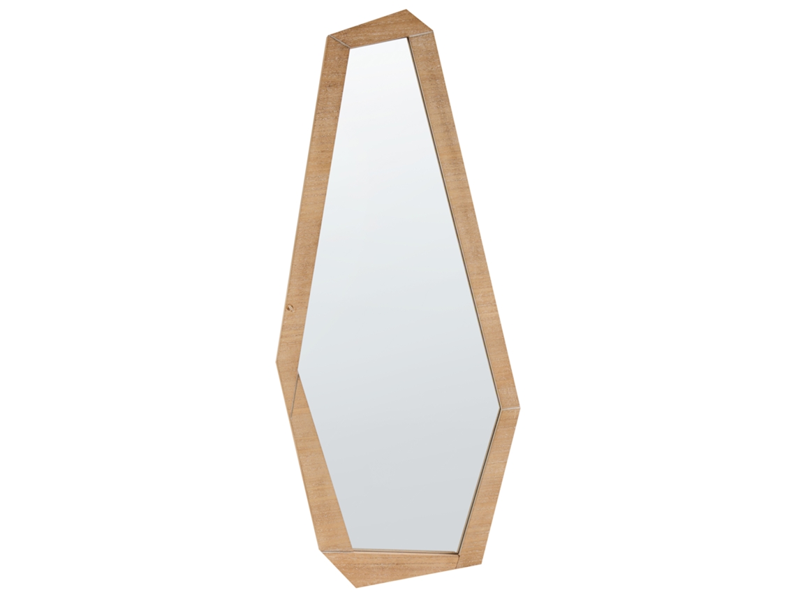 Espelho De Parede Com Formato Irregular Beliani Chanu De Mdf Marrom 44x3x104