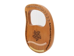 Harpa Côncava de Mogno 16 Cordas de Aço Harpas de Mogno com Chave para Afinador de Saco de Piano para Iniciantes