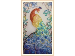 Pintura de Diamante Pavão 2 com Cristais Brilhantes para Decoração de Casa e Artesanato | S/MARCA