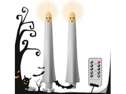 Centro De Mesa Gótico Com Velas Cônicas De Led Para O Halloween E Controle Remoto.