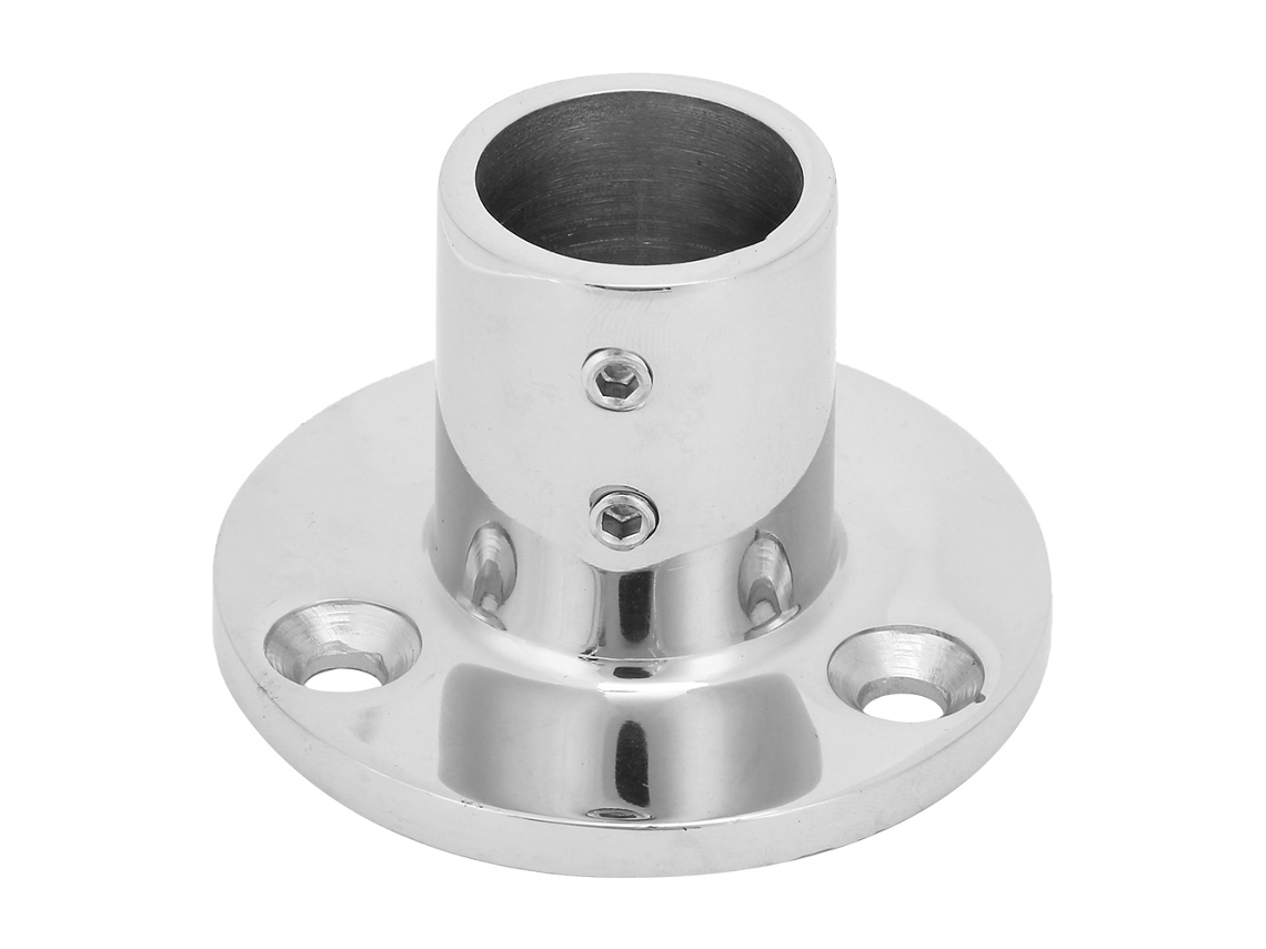 Soporte De Tubo De Acero Inoxidable Pulido Espejo Con Base Redonda Gruesa De 90 Grados, 1 Pieza