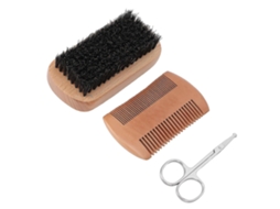 Kit De Cuidados Com A Barba Para O Dia Dos Pais Com 3 Peças, Escova, Pente E Tesoura Jinyubo Store