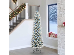 Vidaxl Árvore De Natal Artificial Branco 240 Cm Pvc, Metal E Plástico