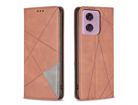Capa Carteira Zaps Origami Para Motorola G04 G24 G24 Power Marrom