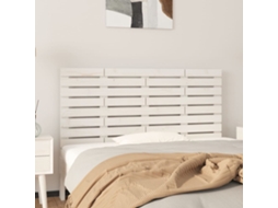 Vidaxl Cabeceira De Parede 126x3x63 Cm Madeira De Pinho Maciça Branco