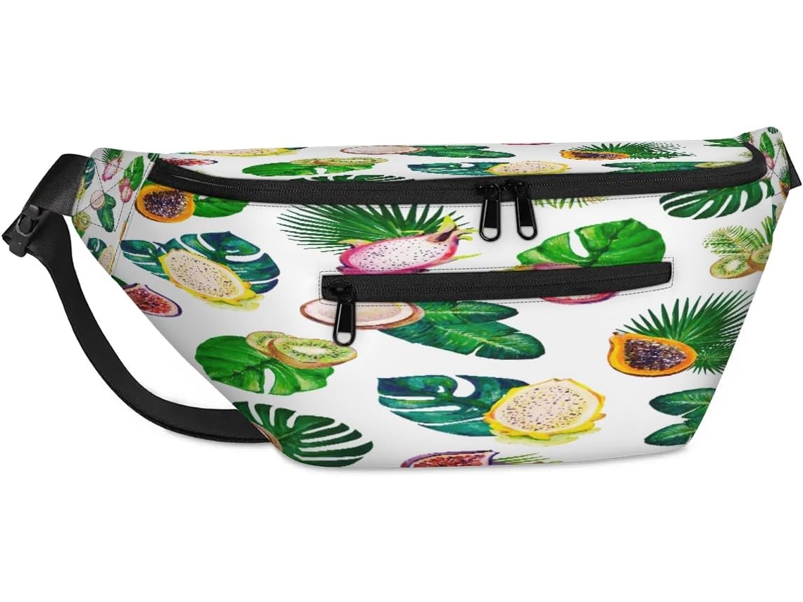 Bolsa de Ombro Unissex com Estampa de Folhas de Palmeira Tropical (38x25,9x19cm) impermeável