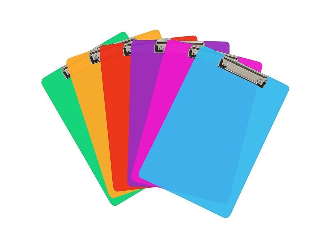 2026 6 Unidades Portapapeles de Plástico de Colores Tamaño A4 Con Clip Metálico para Oficina Y Escuela