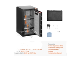 Cofre, Fechadura Por Impressã£o Digital, Sistema De Alarme Duplo, Acesso 3 Vias 4cu.ft Oem