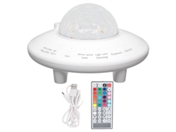 Lâmpada Projeção Led Rgb Bluetooth Alto falantes Controle Festas S/MARCA