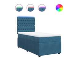 Box Spring Bed, Box Spring Beds Vidaxl Azul Veludo (100 X 200 Cm)