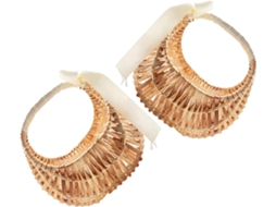Cesta De Vime Para Damas De Honra, 2 Peças, Formato Semicircular.
