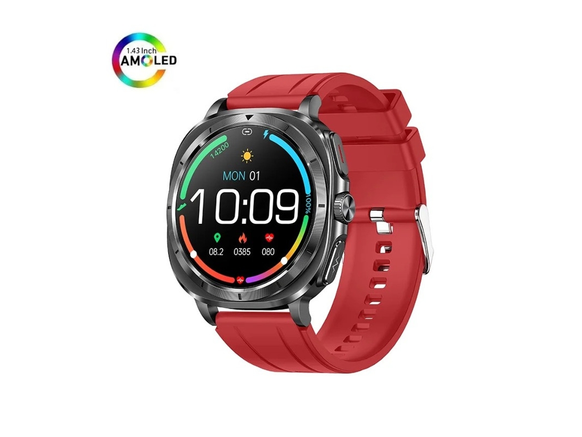 Et492 Amoled Bluetooth Chamando Nfc Mood Detection Smartwatch Yizhood (vermelho)