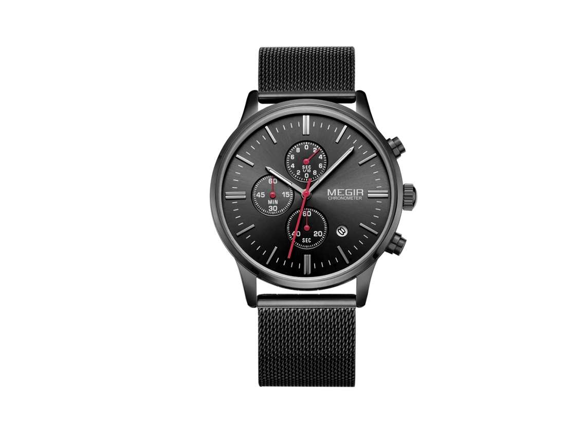 Reloj Hombre Megir De Acero Resistente Al Agua Con Correa Ajustable Moda