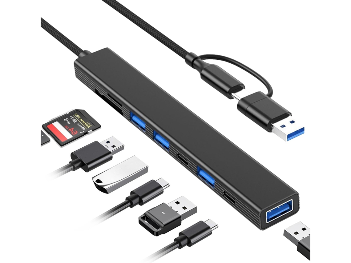 Divisor Adaptador Extensor USB Hub 8 em 1 Cuich