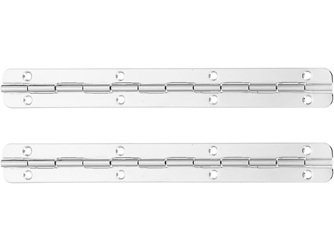 Kichvoe 2 Dobradiças De Piano Reforçadas 200mm Comprimento, 180°, Em Aço Niquelado, Para Caixas De Joias Madeira