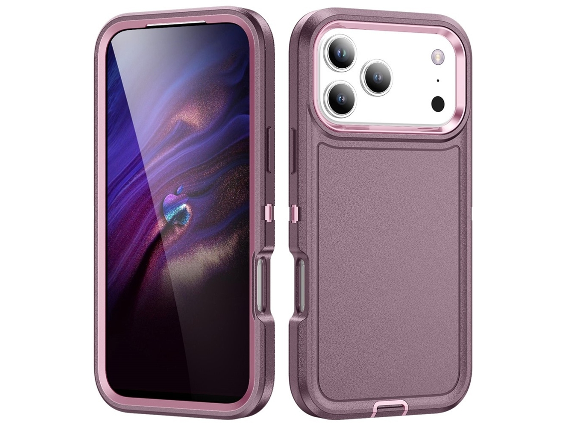Capa Híbrida Extremamente Resistente A Impactos Para Iphone 17 Pro, Roxa.