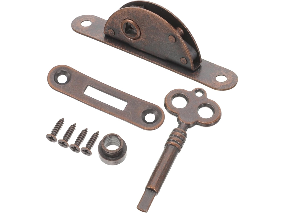 Fechadura E Chave Para Armário Antigo, De Ferro Semicircular Móveis,