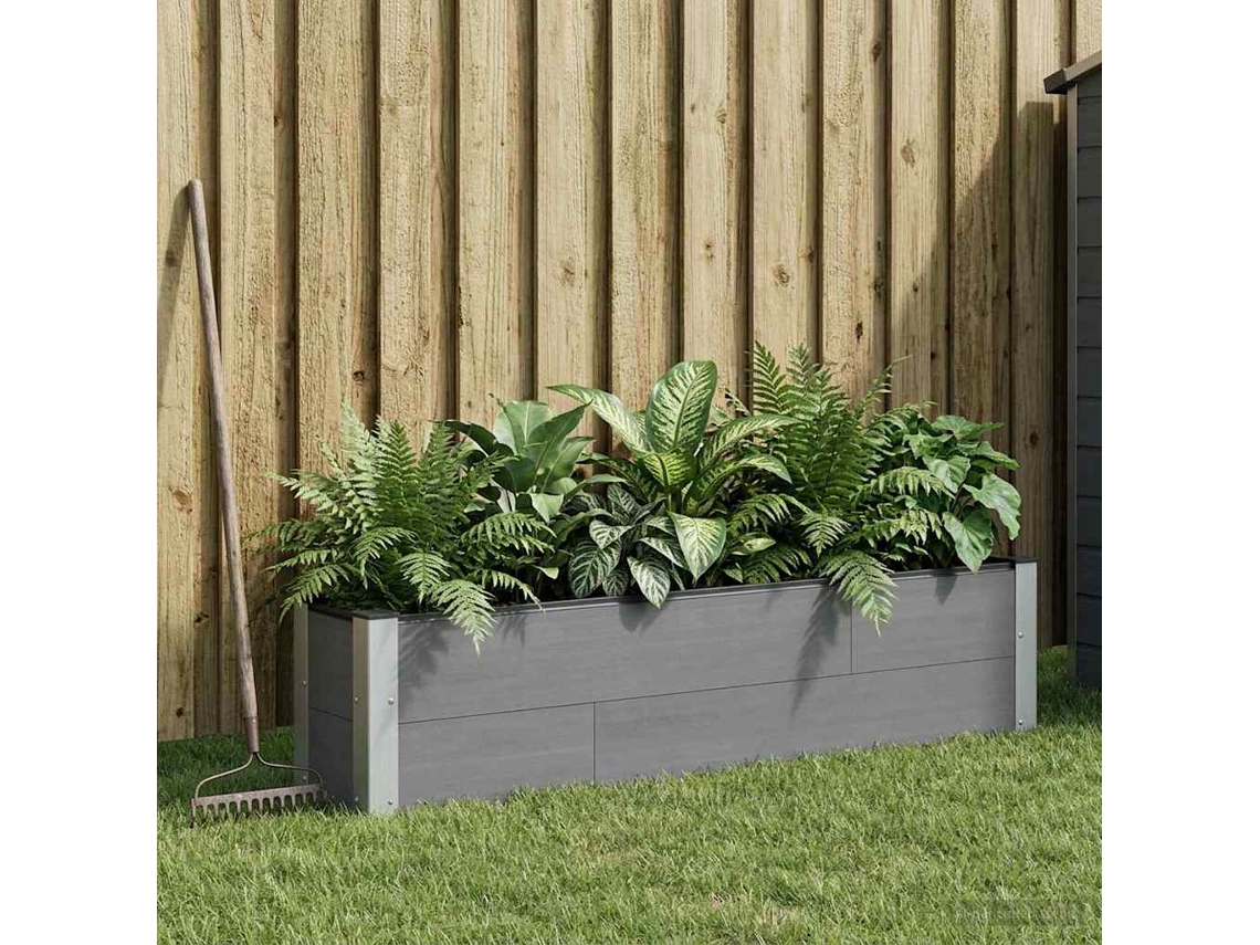 Vidaxl Canteiro De Jardim Elevado Cinzento 150 X 30 X 36 Cm