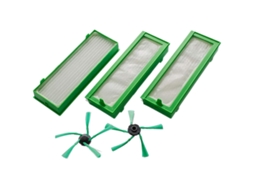 Conjunto de acessórios para robôs a vácuo Vorwerk Kobold VR200 e VR300 - 3 filtros HEPA e 2 escovas laterais