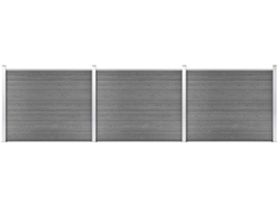vidaXL Conjunto painel de cerca 526x146 cm WPC cinzento