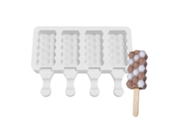 Moldes de Silicone para Sorvete, 4 Células, Moldes de Palito de Gelo Diy para Sobremesas Congeladas