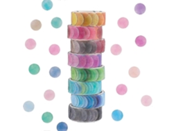 Conjunto de Fitas Adesivas Decorativas Washi Tape com Bolinhas, 14mm de Diâmetro, para Scrapbooking, Decoração de Presentes e Embrulhos. GOKOCO