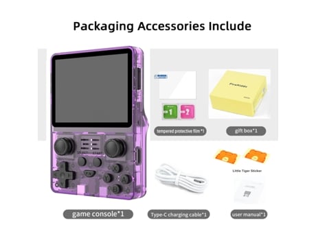 Console De Jogos Rgb20s Hd Retrô Portátil Psp Joystick Arcade 16gb 32gb Roxo Transparente (versão Em Inglês) Siurn