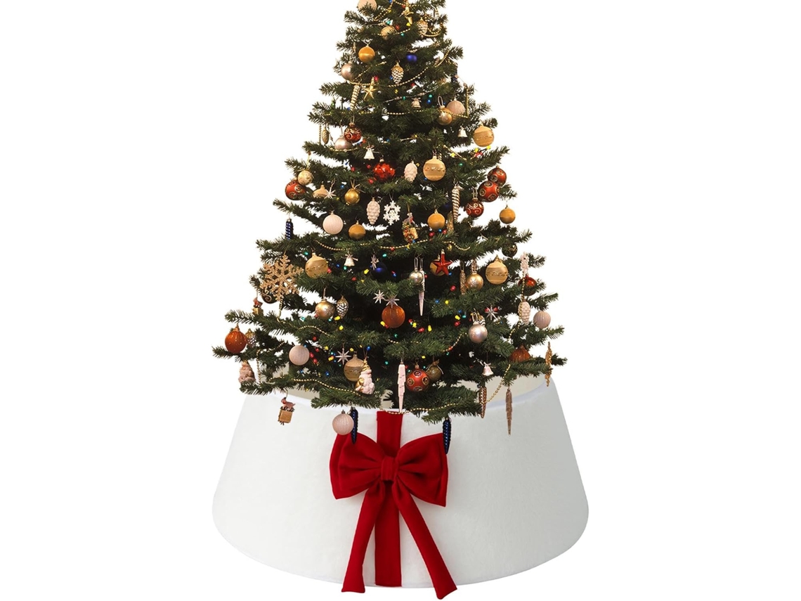 Saia De Natal Macia Para A Base Da Árvore, Ideal Para Decoração De Mesas Internas E Externas, Jardins E Casas.