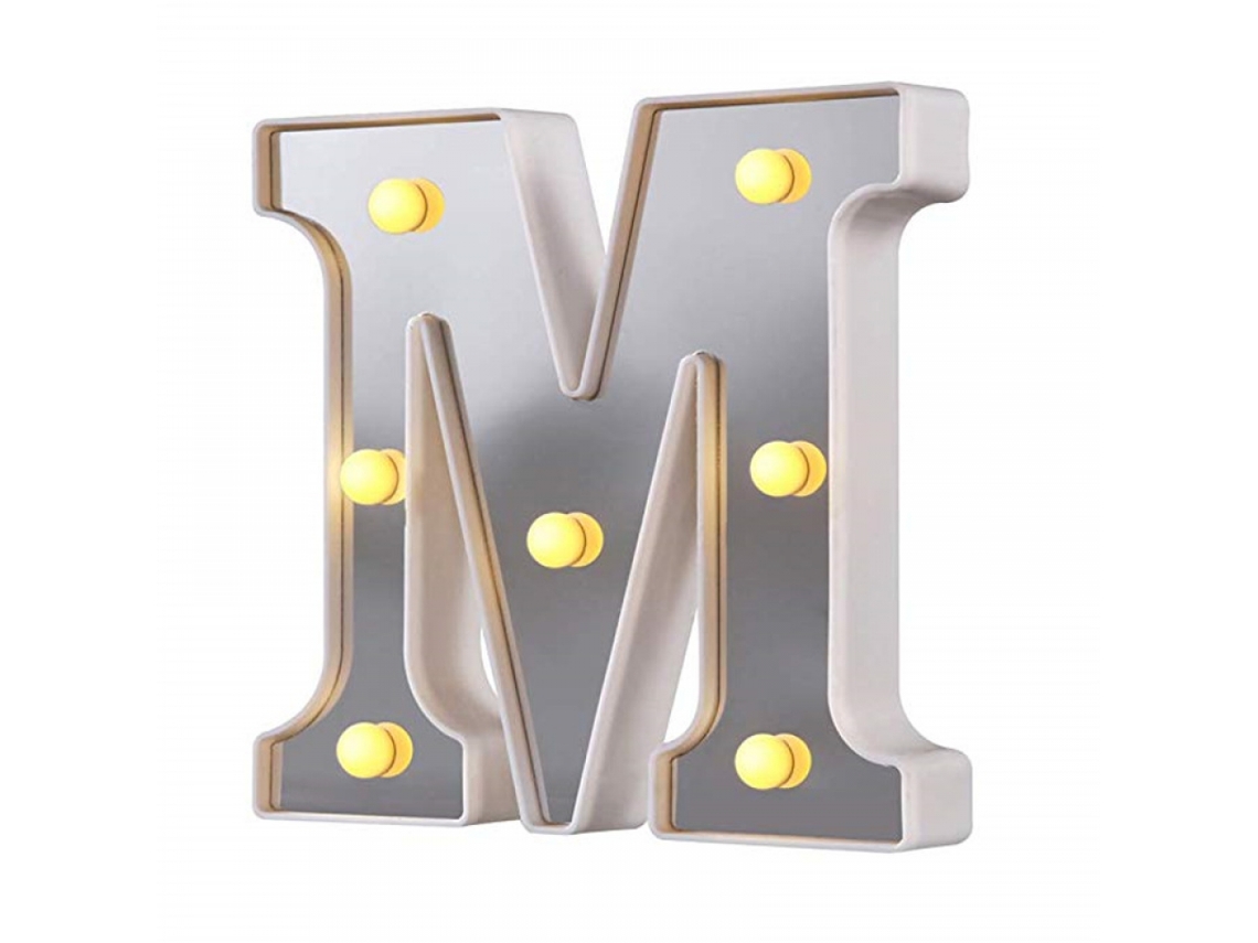Luzes de Letras Led 1 Peça Diy Marquee Night Light Sinal de Alfabeto Iluminado com Led Branco Quente