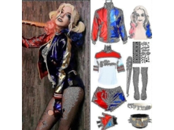 Conjunto De Fantasia Harley Suicide Para Mulheres - Filme E Tv - Poliéster Conjunto De 6 Peças