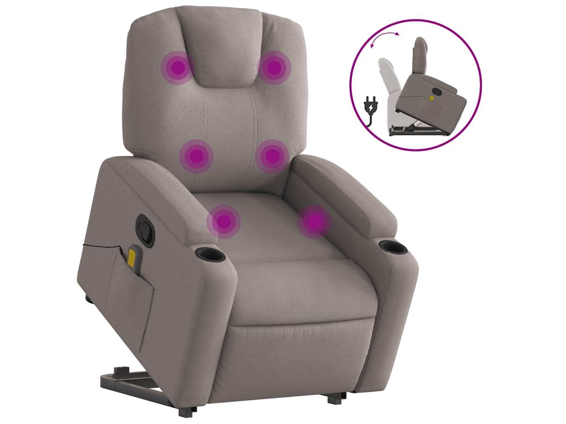 Stand Up Massage Recliner Chair, Stand Up Massage Recliner Chairs Vidaxl Cinzento-acastanhado Tecido