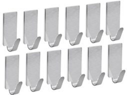 Conjunto De 24 Cabides Aço Inoxidável Com Adesivo Reforçado Para