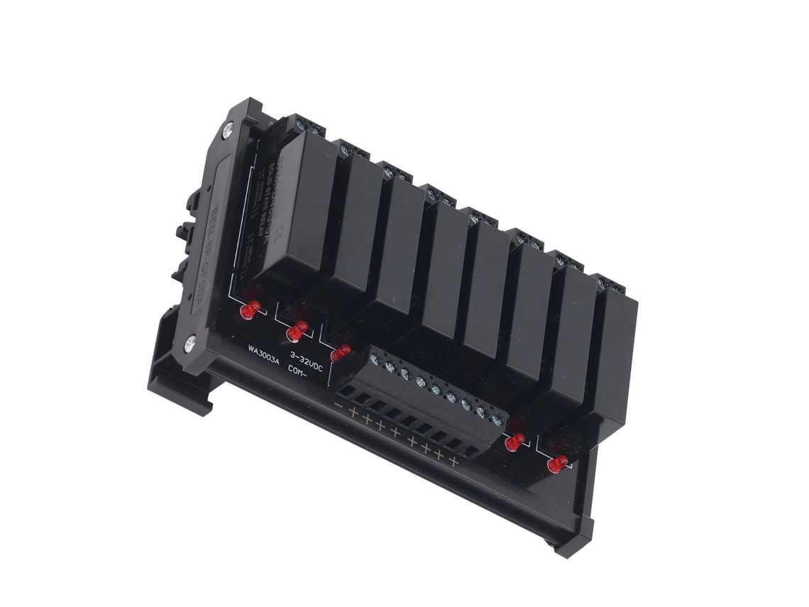 Módulo De Rele De Estado Sólido 8 Canais Din Rail 3-32vdc Entrada 24-480vac Carga