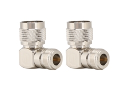 Aetheria 2pcs Adaptador Coaxial N Macho para N Fêmea Cotovelo Conector Rf para Antena de Rádio