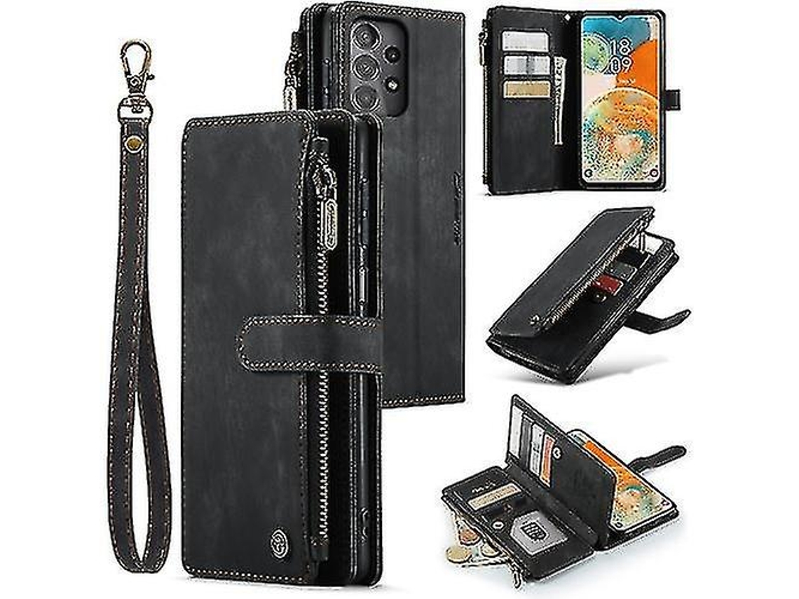 Capa Para Celular Caseme C30 Multifuncional Com Zíper E Compartimentos Para A23