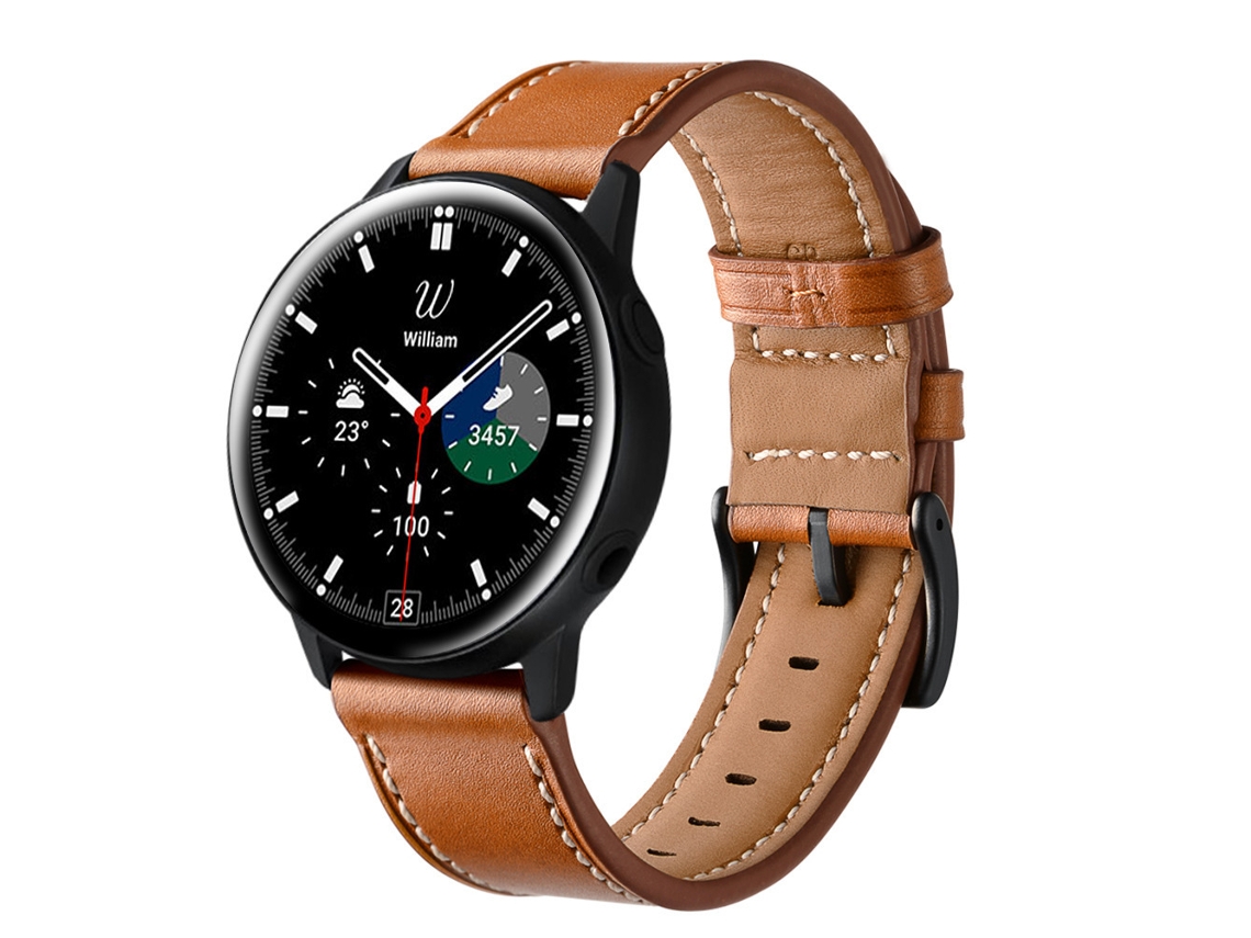 Bracelete para Samsung Galaxy Watch 41/42mm 20mm Couro Genuíno Marrom XIAOMOYU
