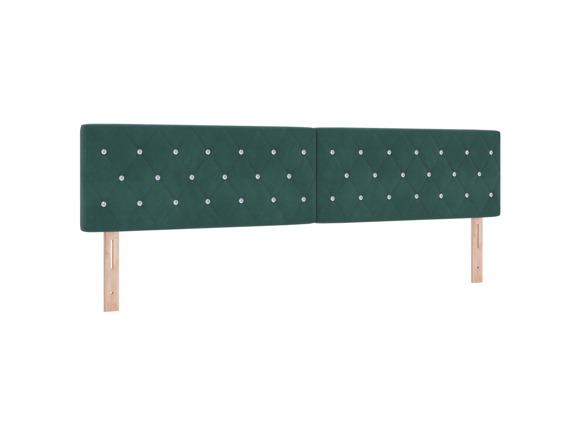 Conjunto 1 Cabeceira Led Vidaxl Verde Veludo (200 Cm)