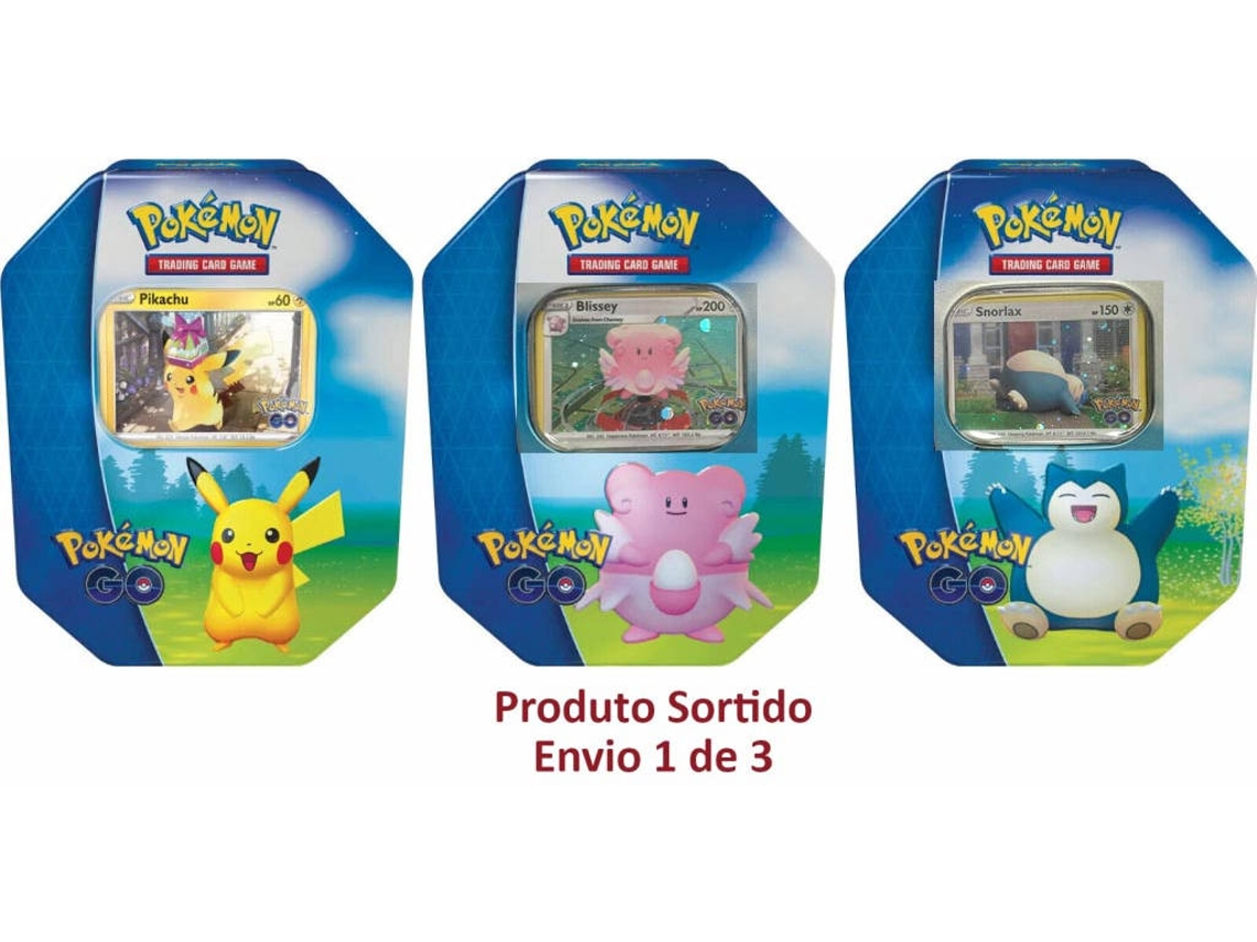 Jogo de Cartas POKEMON Pkm Swsh10.5 Pokémon Go Gift Tin  Pikachu/Blissey/Snorlax