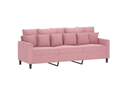 3-seater Sofa, 3-seater Sofas Vidaxl Cor-de-rosa Veludo (n/a)