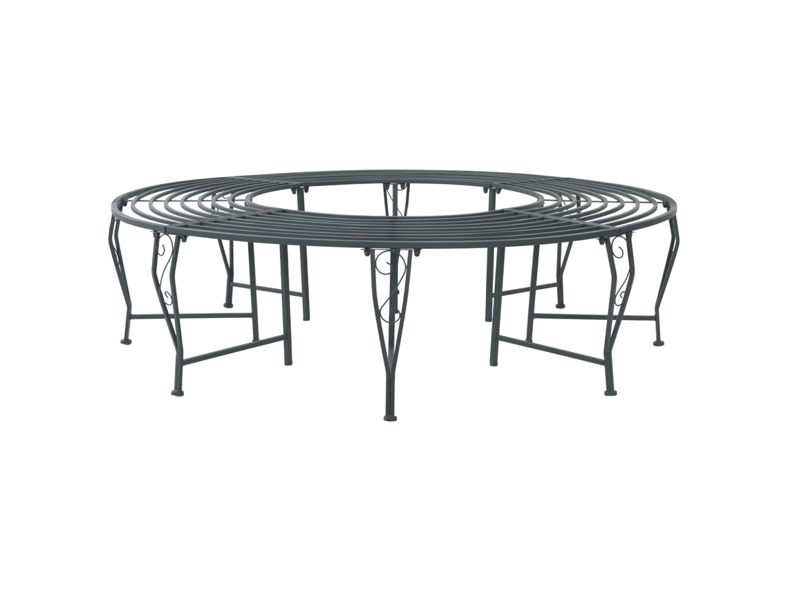 Vidaxl Banco De Árvore 8-número De Lugares Ø 160 X 44 Cm Aço