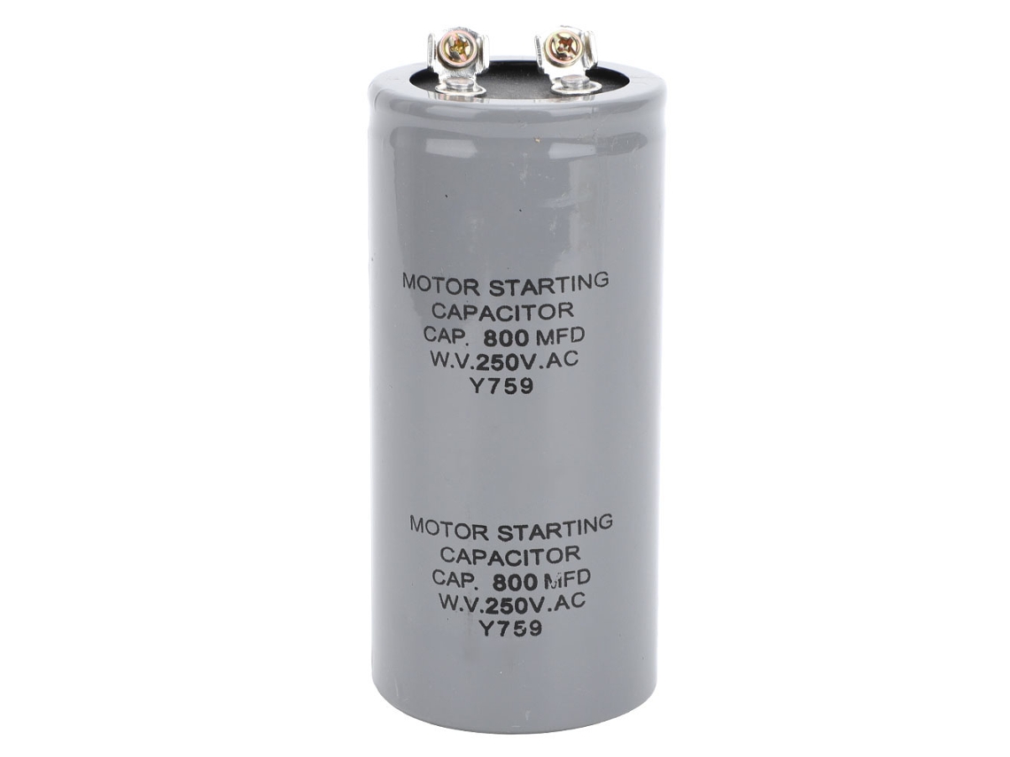 Capacitor de Partida Cd60 800mfd 250vac com Carcaça de Plástico e Pino Parafuso