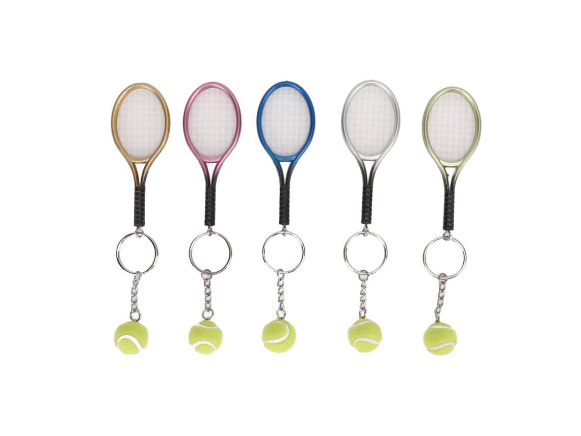 Chaveiro Mini Raquete Tênis 5pcs Presente para Amantes de Esporte