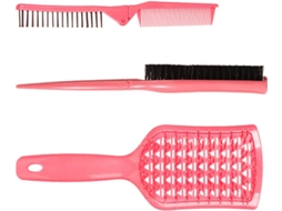 Conjunto De Escovas Para Desfiar E Pentes Desembaraçantes Em Nylon Abs Para Penteados.
