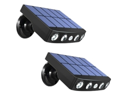 Lâmpada Solar Externa 500 Lm, Iluminação Solar, Sensor De Movimento Solar À Prova Dágua, Holofote Solar Sem Fio, 2 Peças, Preto Aquaforge