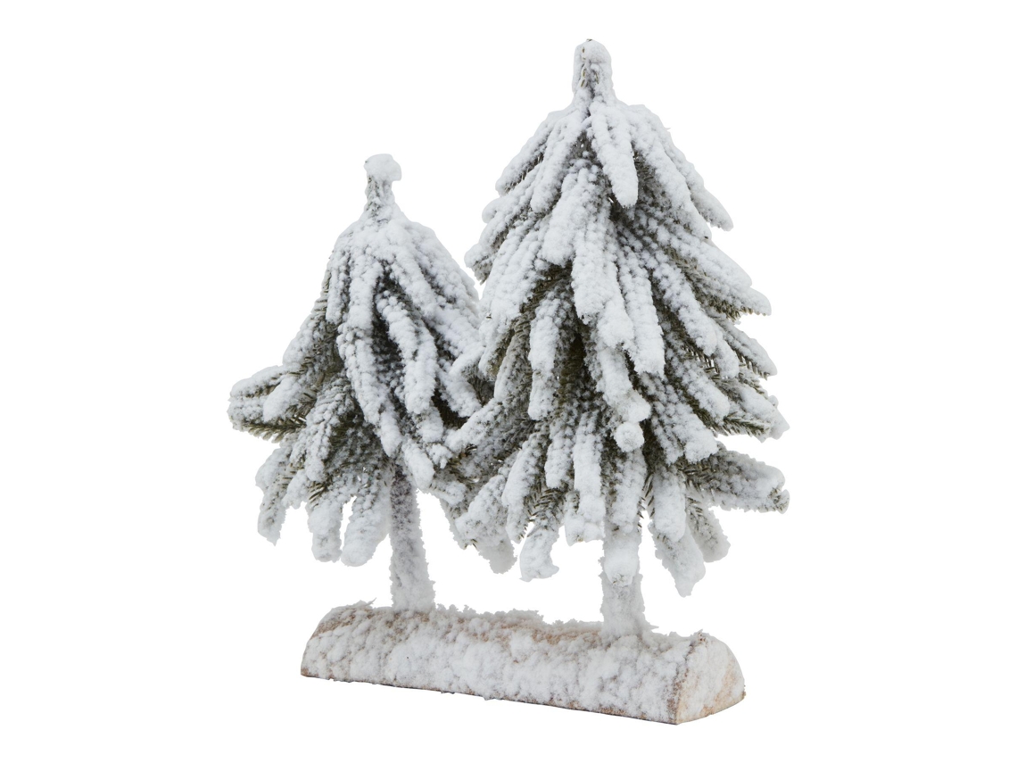 Decoração De Natal De Natal Em Madeira, Com Pinheiro Coberto De Neve, Da Hill Interiors. Tamanho Único. Marrom/branco/verde.-aquaforge