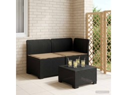 Vidaxl Sofá De Jardim 2 Lugares Com Almofadas Look Rattan Pp Antracite
