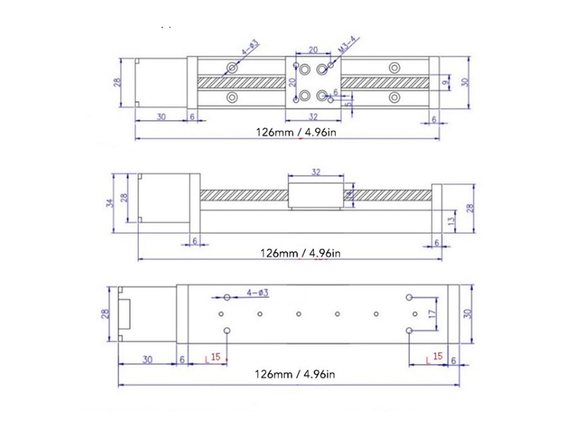 Atuador Linear Mini Com Motor Passo A Passo 28