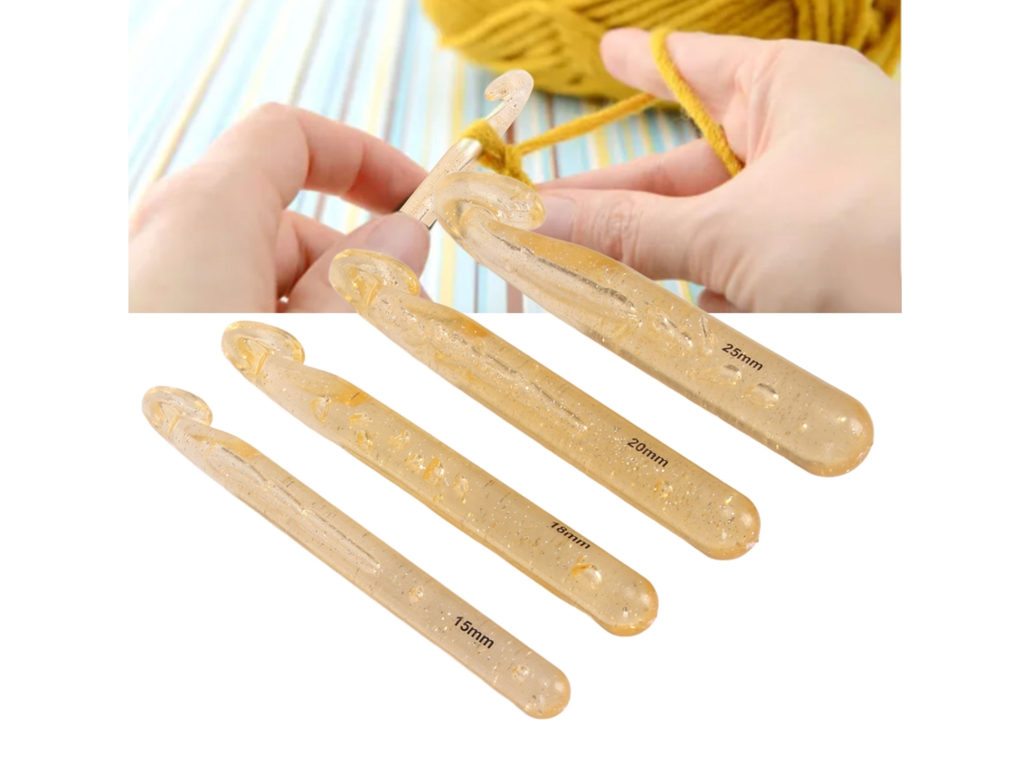 Agulhas de crochê grandes de plástico Slowmoose para tricô, crochê e fabricação de tapetes